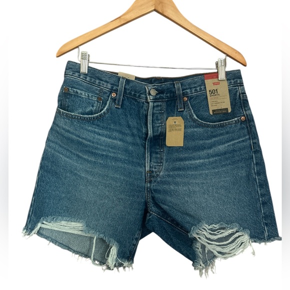 Levi's Pants - Levi’s 501s Distressed Highrise Denim Jean Non stretch Button Fly Short Size 31